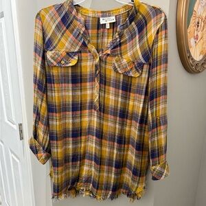 Hester & Orchard Multicolor Plaid Top-Lg
